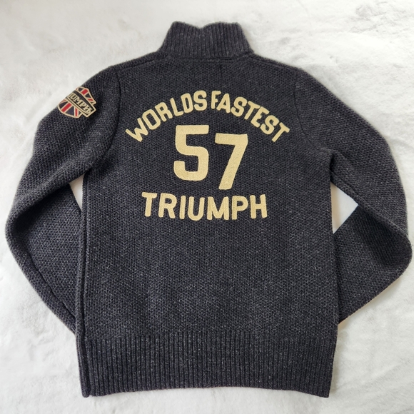 Lucky Brand x Triumph Sweater Triumph Pullover Retro Sweater Wool Cotton Knit - Picture 1 of 14